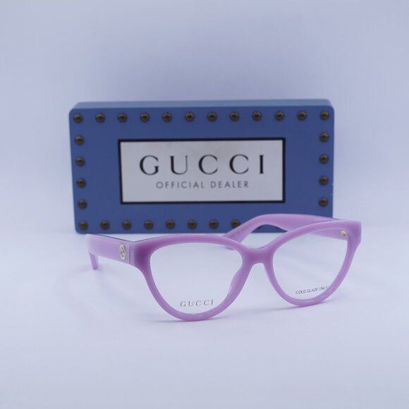 Gucci GG1581O 004 Cat Eye 55mm Eyeglasses - Violet - Picture 1 of 11